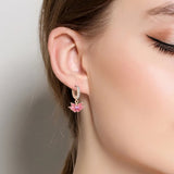 Purple Butterfly Earrings Women Party 925 Sterling Silver Charm Jewelry - Gemstone Gold