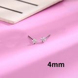 Real 925 Sterling Star Stud Earrings for Women Geometric Zircon Fine Jewelry - Gemstone Gold