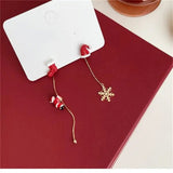 Red Heart Ruby Stud Earrings For Women Girl Wedding Festival Jewelry - Gemstone Gold