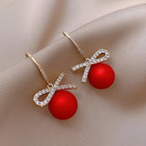 Red Heart Ruby Stud Earrings For Women Girl Wedding Festival Jewelry - Gemstone Gold