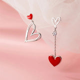 Red Heart Ruby Stud Earrings For Women Girl Wedding Festival Jewelry - Gemstone Gold