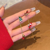 Red Heart Ruby Stud Earrings For Women Girl Wedding Festival Jewelry - Gemstone Gold