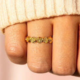 Rose Gold Flowers Promise Ring for Women Wedding Engagement Jewelry - Gemstone Gold