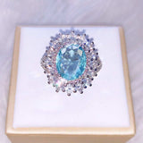 Shiny Green Pink Ring Sliver Women's Wedding Jewelry - Genuine - Gemstone