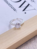 Silve Out Wide Topaz Ring for Women Gift Grace Vintage Jewelry - Gemstone Gold
