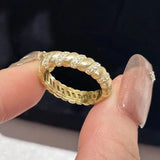 Silve Out Wide Topaz Ring for Women Gift Grace Vintage Jewelry - Gemstone Gold