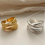 Silve Out Wide Topaz Ring for Women Gift Grace Vintage Jewelry - Gemstone Gold