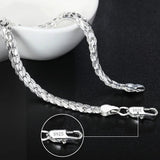 Silver Chain Solid Bracelet for Women Charm Party Gift Wedding Jewelry - Gemstone Gold