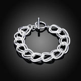 Silver Chain Solid Bracelet for Women Charm Party Gift Wedding Jewelry - Gemstone Gold