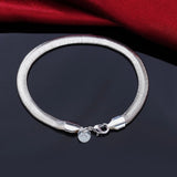 Silver Chain Solid Bracelet for Women Charm Party Gift Wedding Jewelry - Gemstone Gold