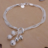 Silver Chain Solid Bracelet for Women Charm Party Gift Wedding Jewelry - Gemstone Gold