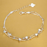 Silver Chain Solid Bracelet for Women Charm Party Gift Wedding Jewelry - Gemstone Gold