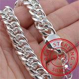 Silver Chain Solid Bracelet for Women Charm Party Gift Wedding Jewelry - Gemstone Gold