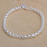 Silver Chain Solid Bracelet for Women Charm Party Gift Wedding Jewelry - Gemstone Gold