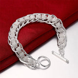 Silver Chain Solid Bracelet for Women Charm Party Gift Wedding Jewelry - Gemstone Gold