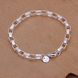 Silver Chain Solid Bracelet for Women Charm Party Gift Wedding Jewelry - Gemstone Gold