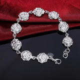 Silver Chain Solid Bracelet for Women Charm Party Gift Wedding Jewelry - Gemstone Gold