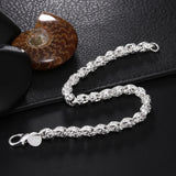 Silver Chain Solid Bracelet for Women Charm Party Gift Wedding Jewelry - Gemstone Gold