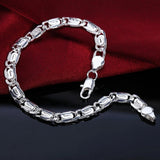 Silver Chain Solid Bracelet for Women Charm Party Gift Wedding Jewelry - Gemstone Gold