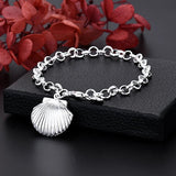 Silver Chain Solid Bracelet for Women Charm Party Gift Wedding Jewelry - Gemstone Gold