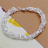 Silver Chain Solid Bracelet for Women Charm Party Gift Wedding Jewelry - Gemstone Gold