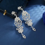 Sparkling Crystal Hanging Drop Party Women Wedding Jewelry Gift - Gemstone Gold