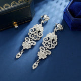 Sparkling Crystal Hanging Drop Party Women Wedding Jewelry Gift - Gemstone Gold