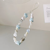 Star Pearl Beads Chain For iPhone Accessories Lanyard Hanging Rope For Girl - Gemstone Gold