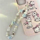 Star Pearl Beads Chain For iPhone Accessories Lanyard Hanging Rope For Girl - Gemstone Gold