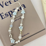 Star Pearl Beads Chain For iPhone Accessories Lanyard Hanging Rope For Girl - Gemstone Gold