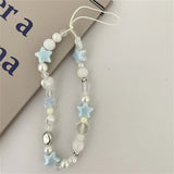 Star Pearl Beads Chain For iPhone Accessories Lanyard Hanging Rope For Girl - Gemstone Gold
