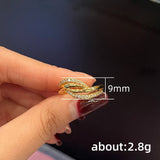 Statement Women's Rings for Wedding Accessories Zircon Jewelry - Gemstone Gold