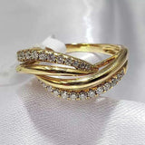 Statement Women's Rings for Wedding Accessories Zircon Jewelry - Gemstone Gold