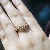 Statement Women's Rings for Wedding Accessories Zircon Jewelry - Gemstone Gold