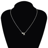 Tiny Initial Letter Name Necklace Gold Heart Women Pendant Jewelry Gift - Gemstone Gold
