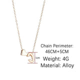 Tiny Initial Letter Name Necklace Gold Heart Women Pendant Jewelry Gift - Gemstone Gold