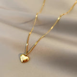 Titanium Gold Love Pendant Necklace Women Party Jewelry Christmas Jewelry - Gemstone Gold
