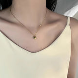 Titanium Gold Love Pendant Necklace Women Party Jewelry Christmas Jewelry - Gemstone Gold