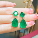 Tourmaline Wedding Drop Earrings for Women Jewelry Silver Party Jewelry Gift - Gemstone Gold