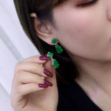 Tourmaline Wedding Drop Earrings for Women Jewelry Silver Party Jewelry Gift - Gemstone Gold