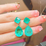Tourmaline Wedding Drop Earrings for Women Jewelry Silver Party Jewelry Gift - Gemstone Gold