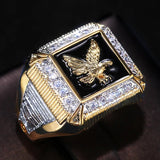 Two Tone Watch Shaped Ring For Men Wedding Male Jewelry - Gemstone Gold