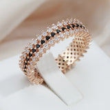 Unique 585 Rose Gold Ring For Women Wedding Jewelry - Genuine - Gemstone