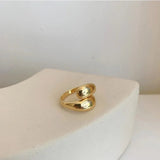 Unique Golden Water Drop Ring Women Jewelry Party Premium Gifts - Gemstone Gold