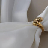 Unique Golden Water Drop Ring Women Jewelry Party Premium Gifts - Gemstone Gold
