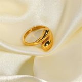 Unique Golden Water Drop Ring Women Jewelry Party Premium Gifts - Gemstone Gold
