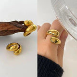 Unique Golden Water Drop Ring Women Jewelry Party Premium Gifts - Gemstone Gold