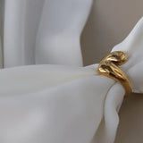 Unique Golden Water Drop Ring Women Jewelry Party Premium Gifts - Gemstone Gold