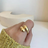 Unique Golden Water Drop Ring Women Jewelry Party Premium Gifts - Gemstone Gold