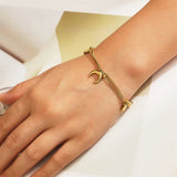 Unique Stars Moon Jewelry Set 18K Gold Chain Women Necklaces Bracelets - Gemstone Gold